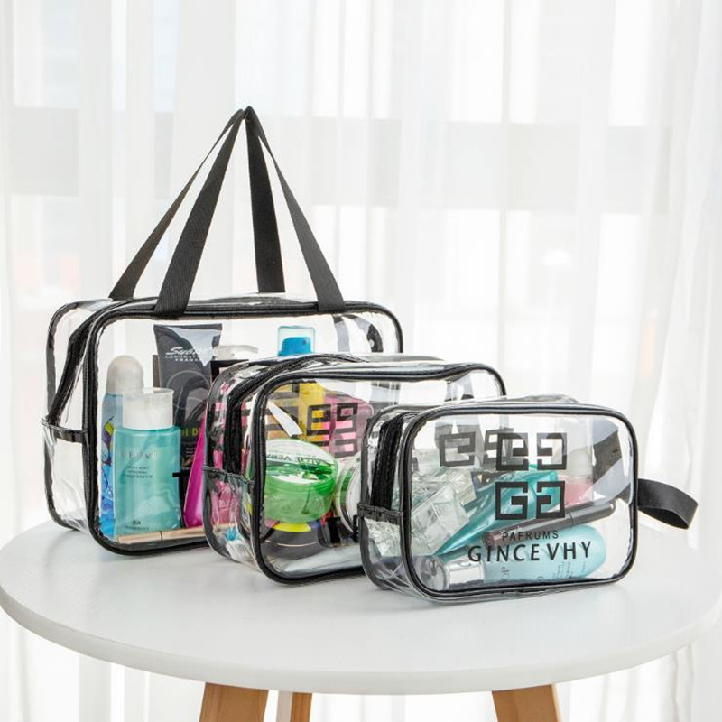 Transparent Cosmetic Bag Large Capacity Wash Bag Pvc Waterproof Portable Pouch Travel Storage Bag Cosmetic Bag Wholesale