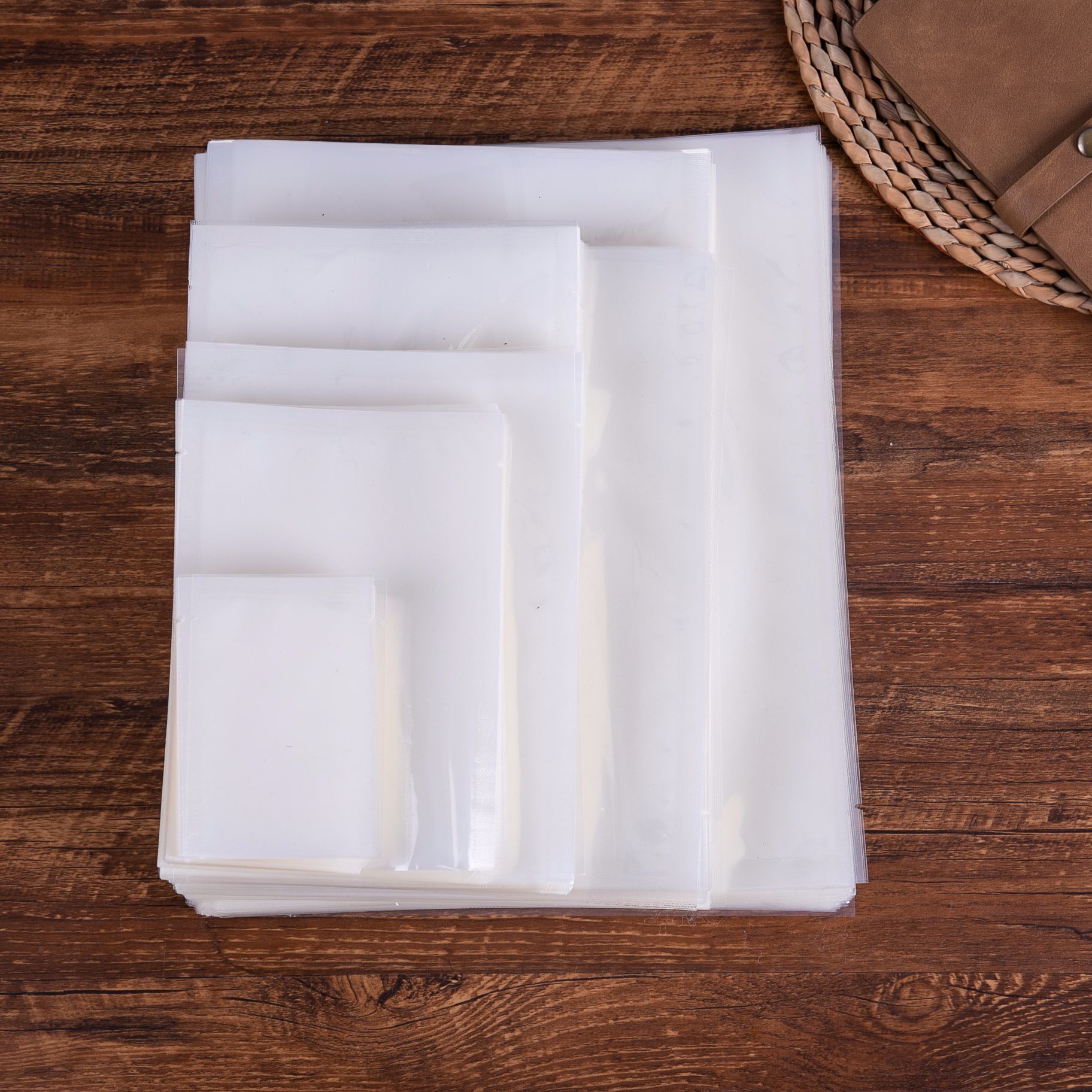 透明光面食品真空袋 三边封食品塑料包装袋抽气密封保鲜袋复合袋