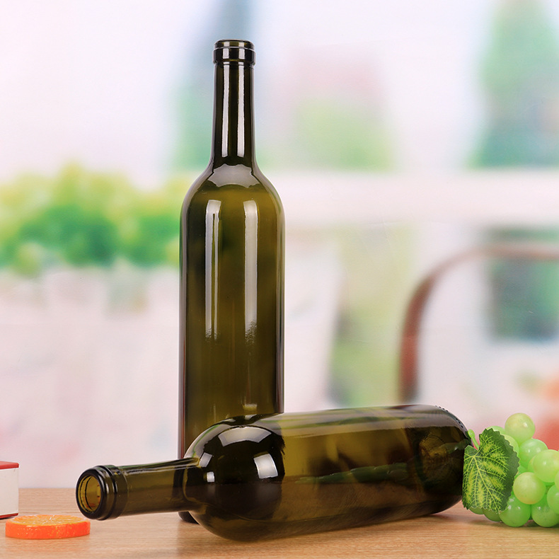 玻璃红酒瓶葡萄酒瓶洋酒瓶空瓶酒柜装饰摆设自酿装酒红酒瓶