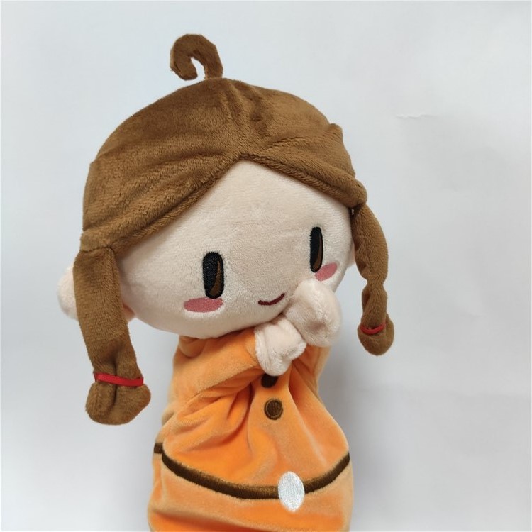 东莞厂家定做毛绒玩具公司吉祥物手偶毛绒女孩布娃娃企业形象logo