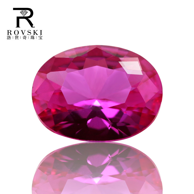 椭圆形刚玉红宝石 蛋形3#光底红宝 仿钻切割5a品质梧州厂家现货
