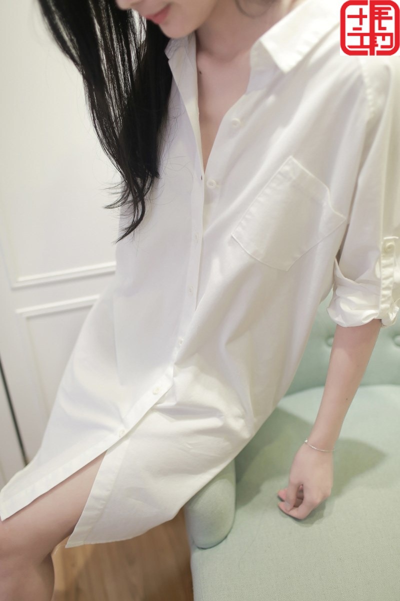 白衬衫女中长款长袖欧美简约棉麻宽松大码男友bf风性感睡衣大恭喜