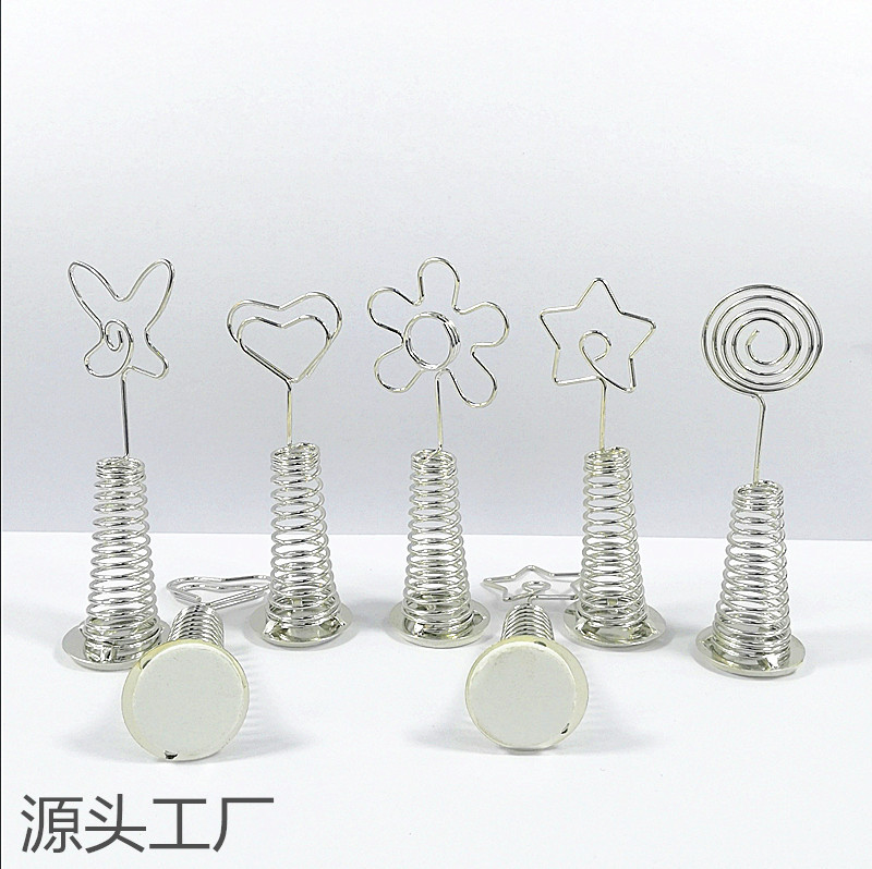儿童桌面摆件弹簧底座电镀工艺品多款夹子办公室冰箱贴-阿里巴巴