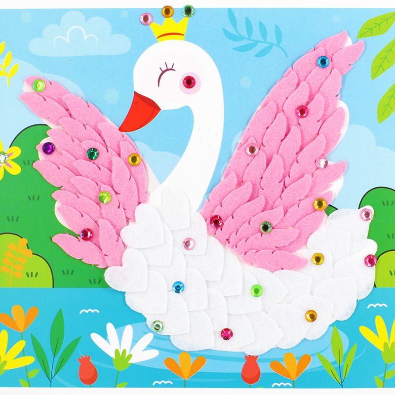 不织布3d立体贴画儿童手工制作幼儿园创意益智玩具diy粘贴材料包