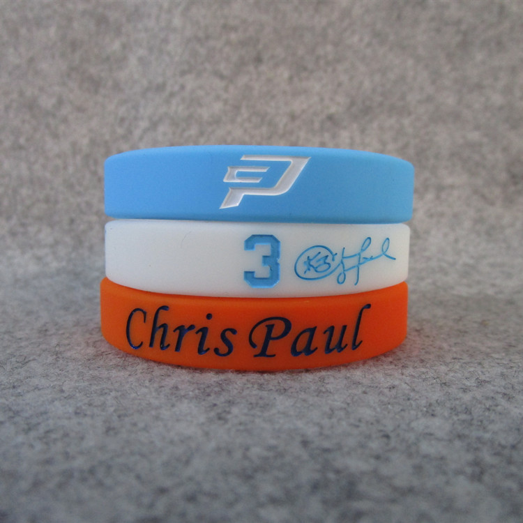 雷霆队3号克里斯·保罗chris paul 签名运动手环硅胶夜光腕带球迷