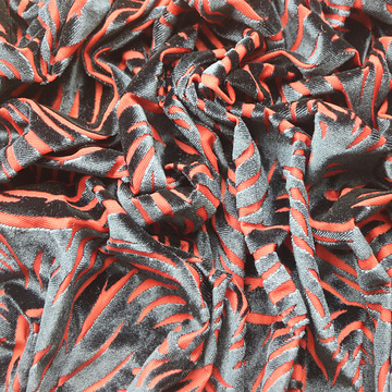 烂花韩国绒针织经编锦纶尼龙涤氨纶烧花不倒绒烂花韩国绒服装面料