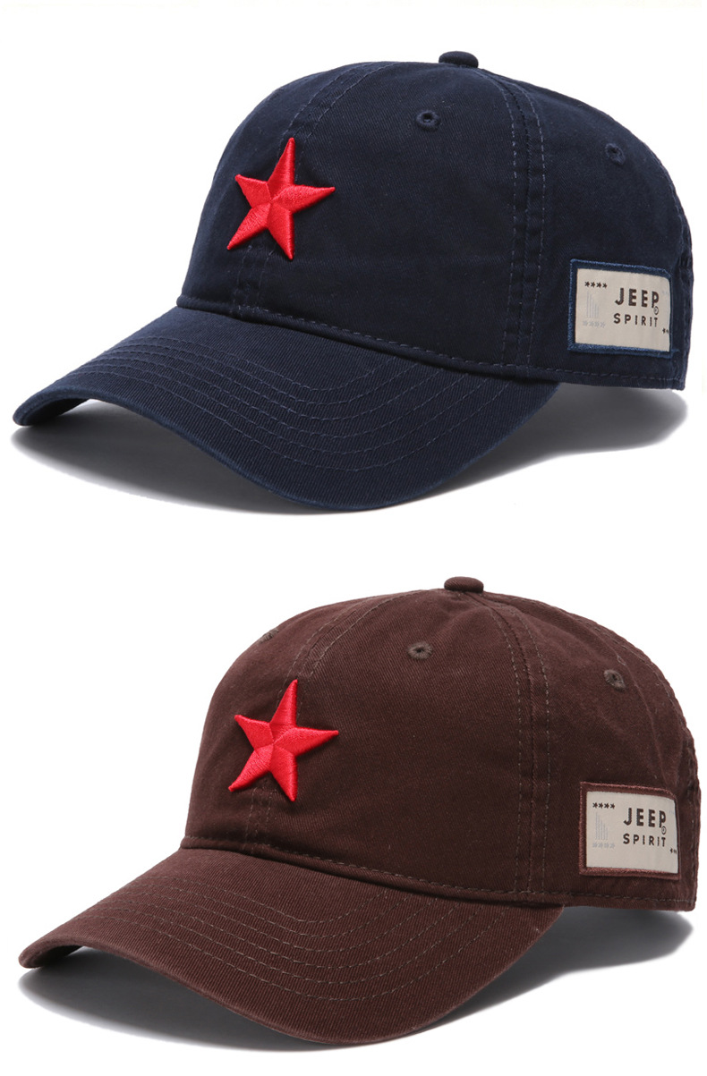 jeep spirit吉普 经典红五星棒球帽子水洗棉布 ca0046