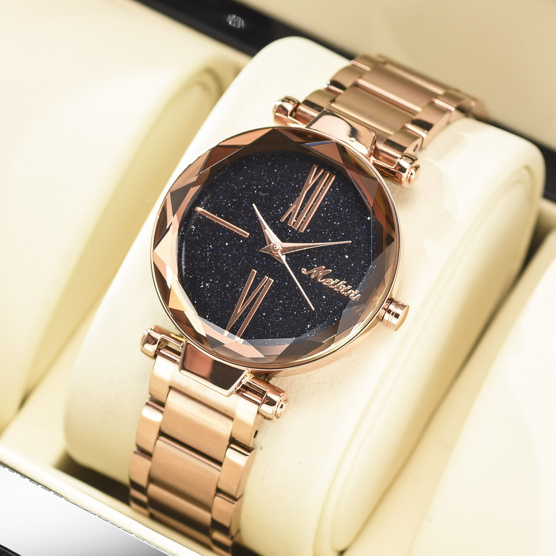 新款时尚钢带女士石英表 教师节日气质随礼手表meibin/美宾 1199