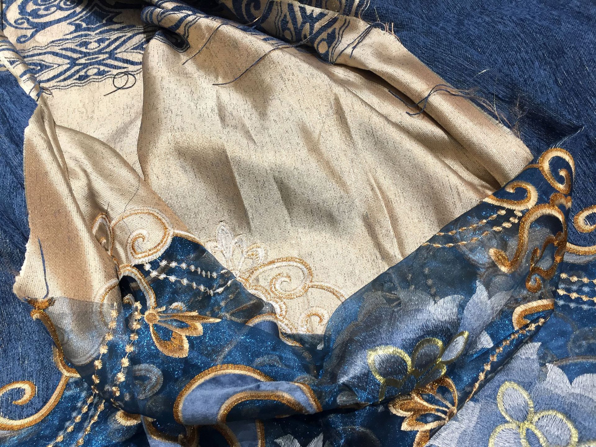 镂空辉煌灿灿欧式刺绣雪尼尔提花遮光窗帘绣花窗纱色婚房布料批发