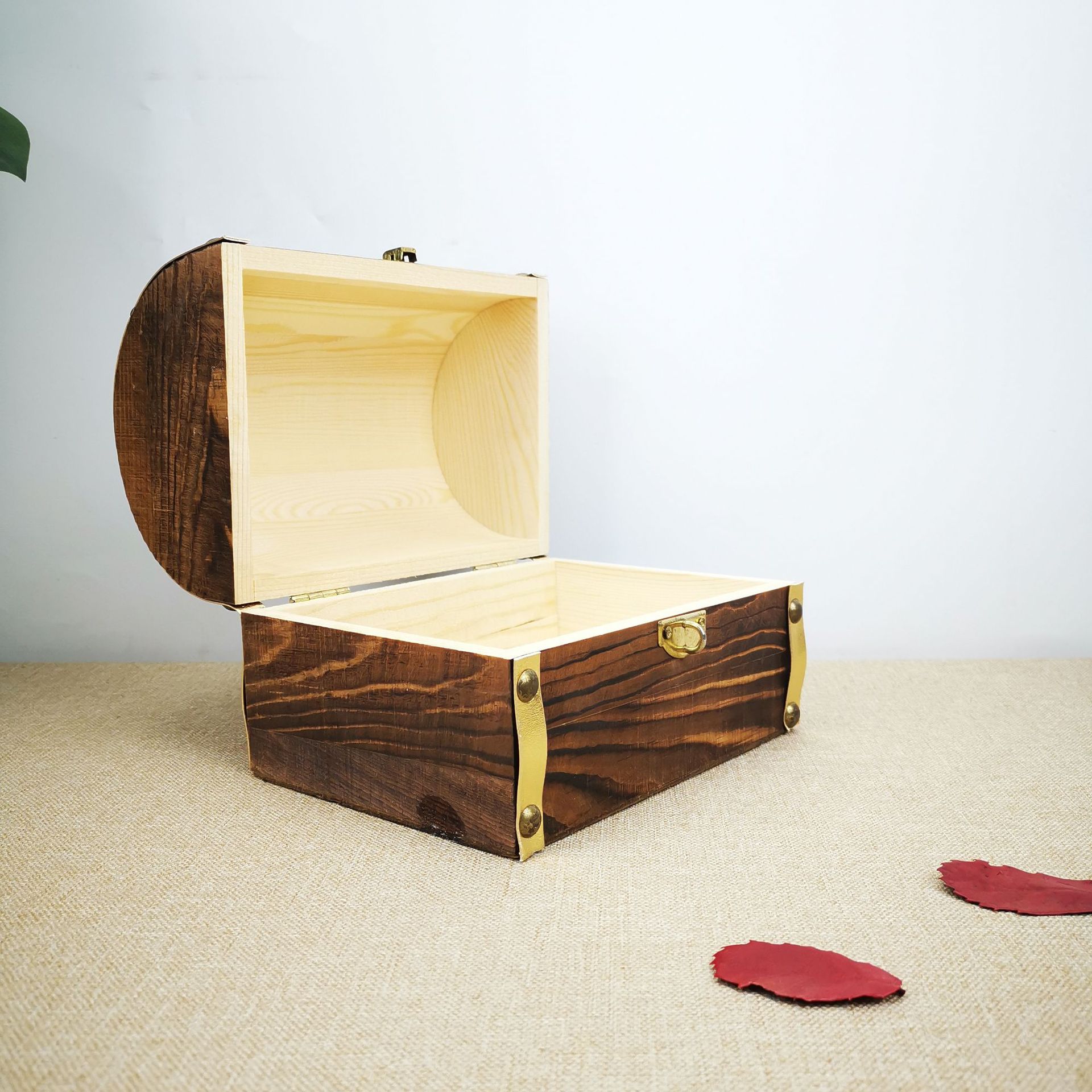 热销简约木制翻盖礼品盒木质包装盒 批发原色百宝箱收纳盒可定制