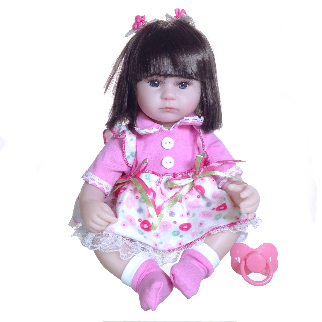 批发40厘米重生婴儿仿真布娃娃植发女孩公主洋娃娃doll baby girl