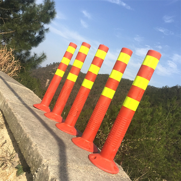 pu橡胶警示柱 弹力柱道路立柱道路隔离桩 反光警示桩道路防撞柱