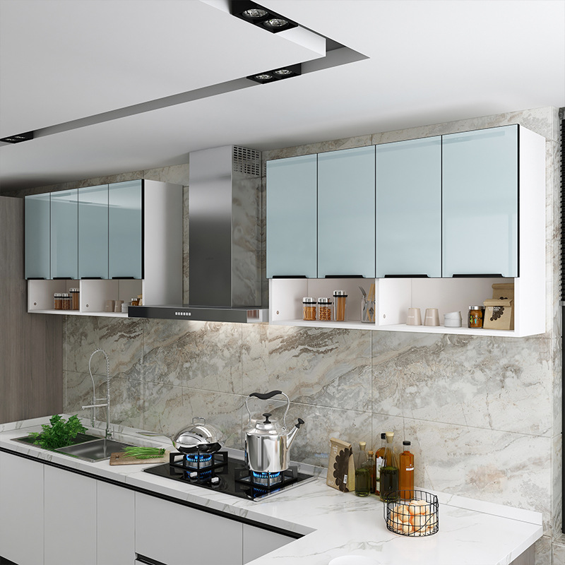厨房吊柜墙壁柜客厅卧室阳台储物柜挂墙式钢化玻璃门浴室壁橱顶柜