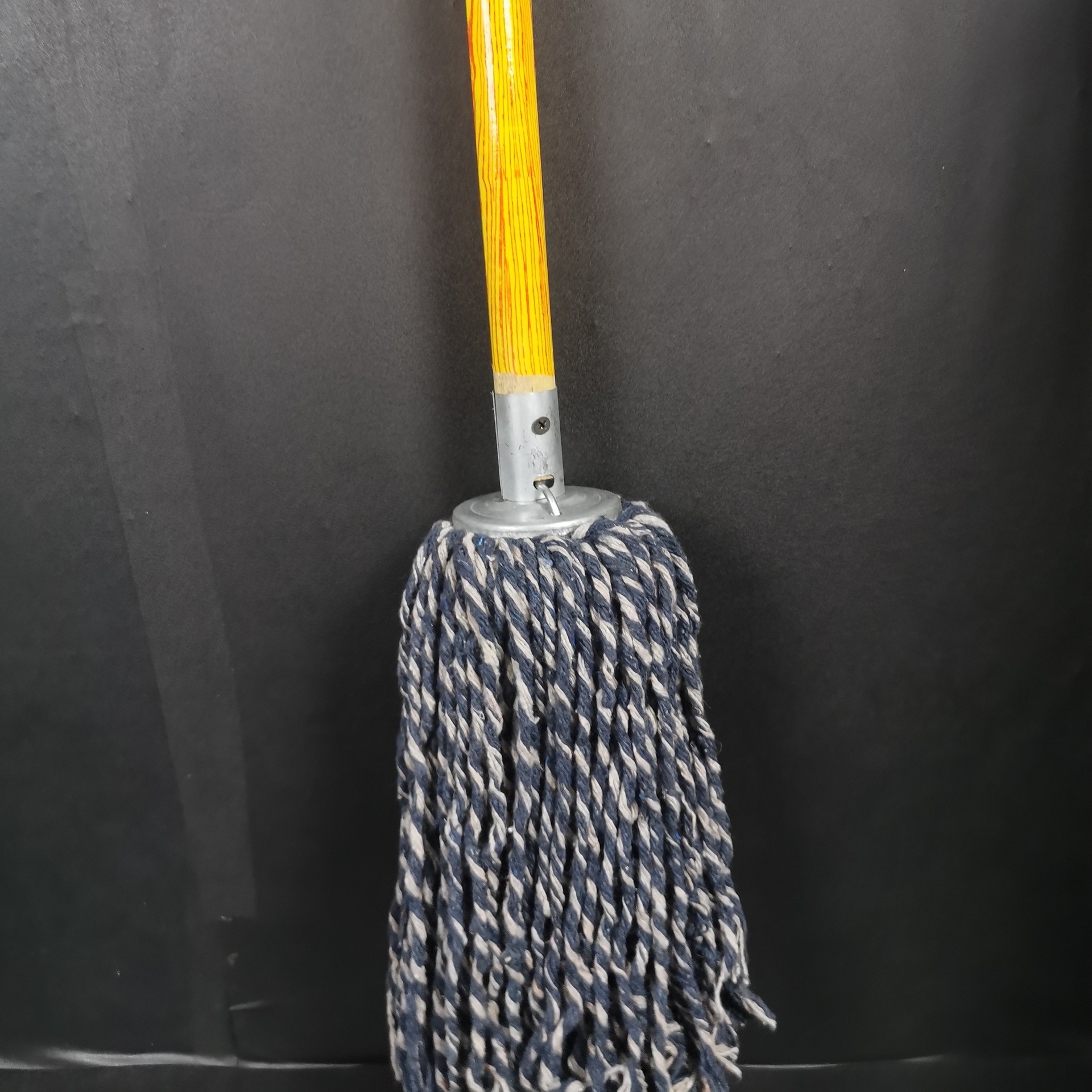 木柄圆头墩布拖把家用老式棉线棉布拖把木头钢丝扎拧棉拖把