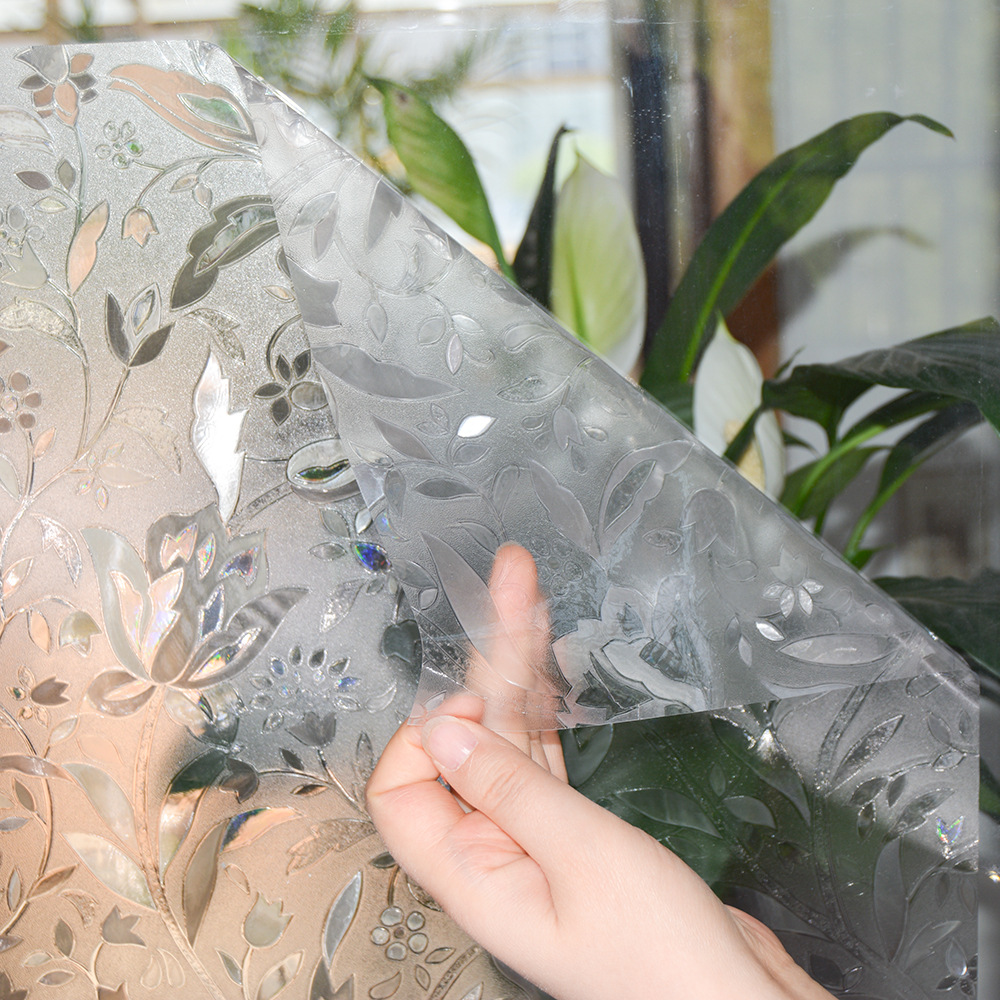 亚马逊速卖通炫彩郁金香静电玻璃贴无胶自粘pvc贴膜窗贴玻璃贴膜