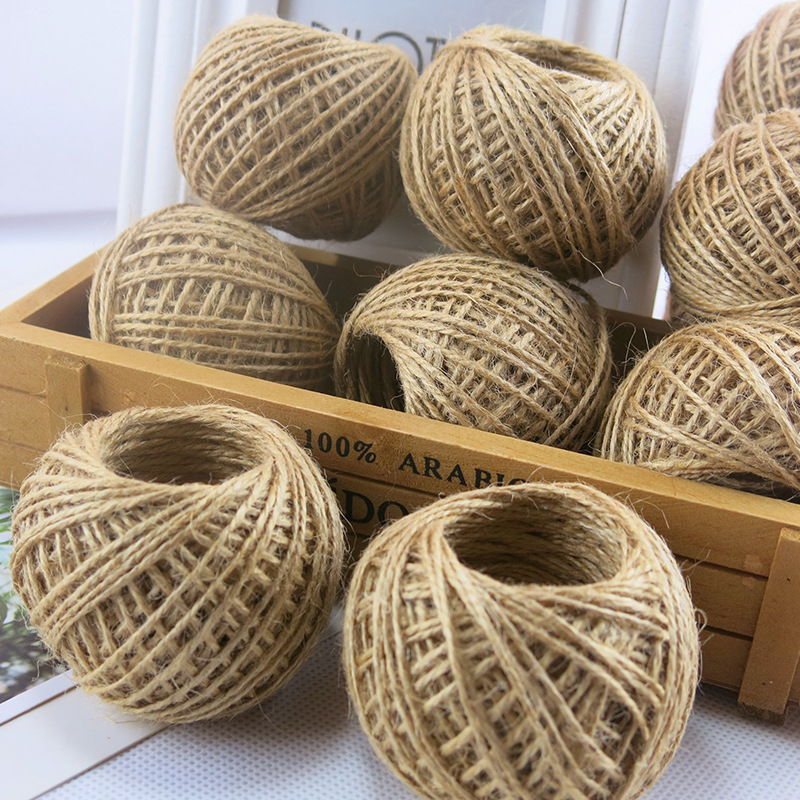 30 M Two-Strand Hemp Rope Kindergarten Diy Photo Wall Handmade Jute Single Strand Braided Rope Tag Rope Wholesale