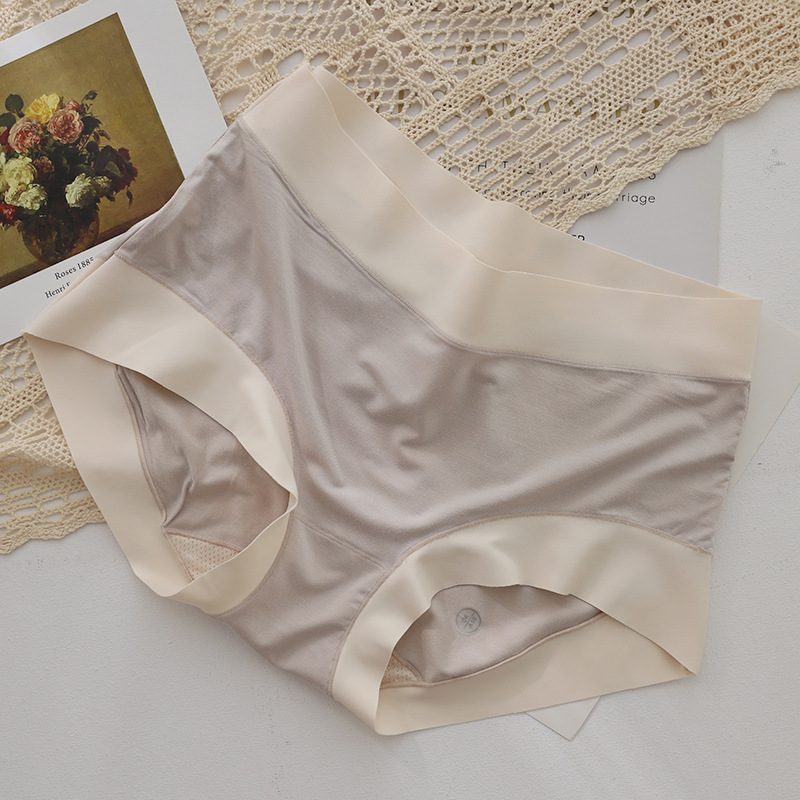 N630 0 Sense Non-Sensitive Seamless Mid-High Waist Simple Underwear 60 Pieces Soft Women's Briefs Contrast Color