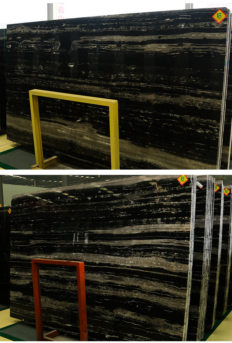 现货黑色大理石石板石材 酒店装修大理石银白龙色大理石定制批发