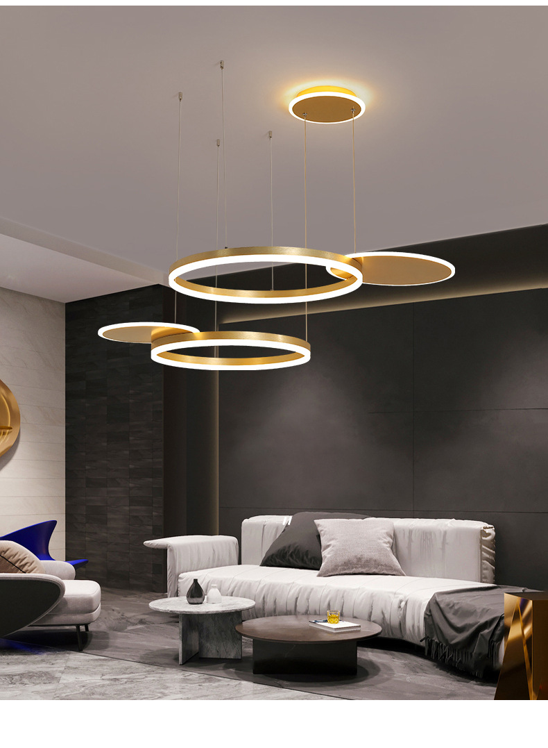新款轻奢吊灯led简约创意个性客厅灯艺术大气后现代金色灯饰2020