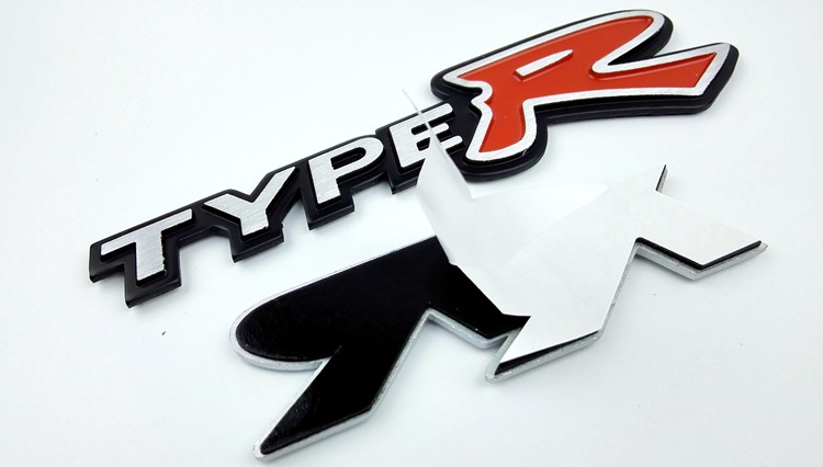 适用思域杰德飞度改装typer贴标 双rr金属标车贴铝合金拉丝车尾标