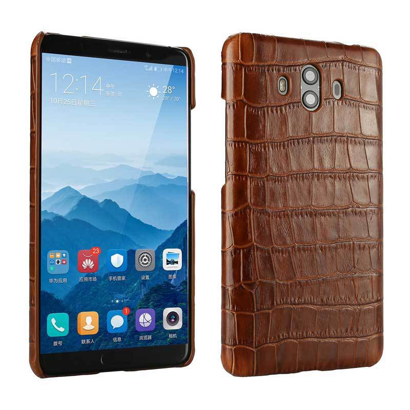 鳄鱼纹皮革适用华为mate20手机皮套后壳防摔牛皮mate30 pro保护壳