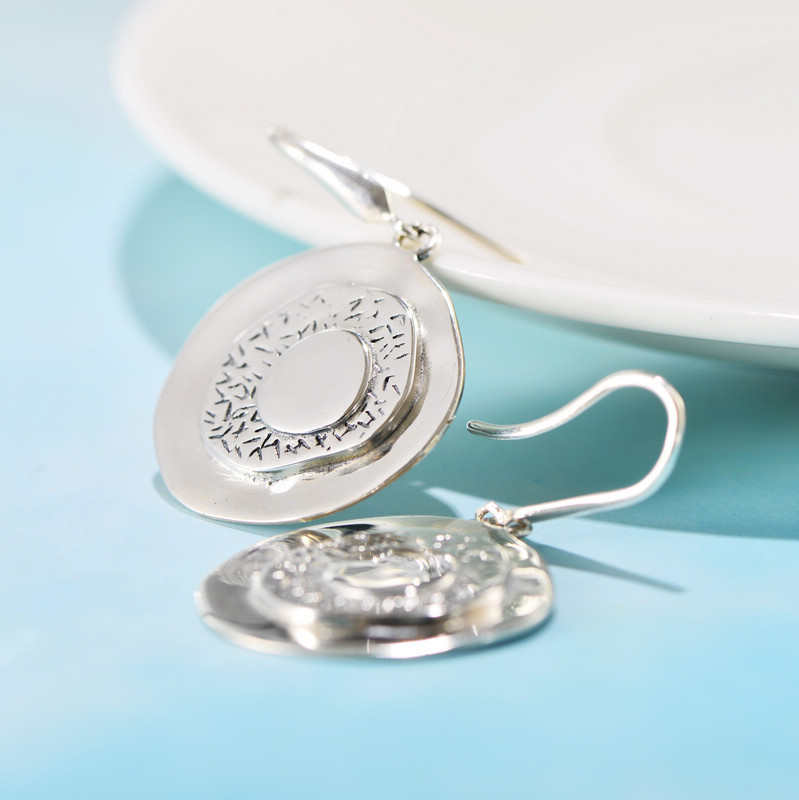 小黑银饰s925民族风个性时尚凸形帽子耳环银耳饰女耳环批发