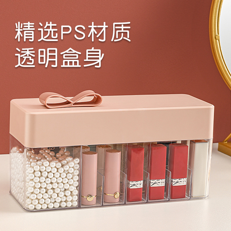 Lipstick Storage Box Girl Heart Multi-Grid Dustproof with Cover Lipstick Storage Put Makeup Mouth Red Box 0170