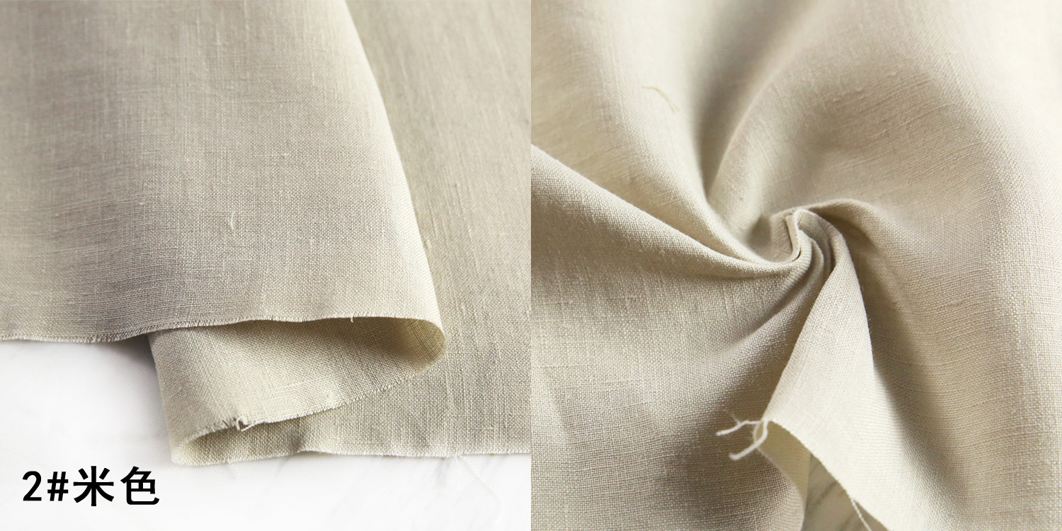 纯亚麻布料服装面料薄砂洗高档水洗棉麻料夏季连衣裙裤子苎麻布料