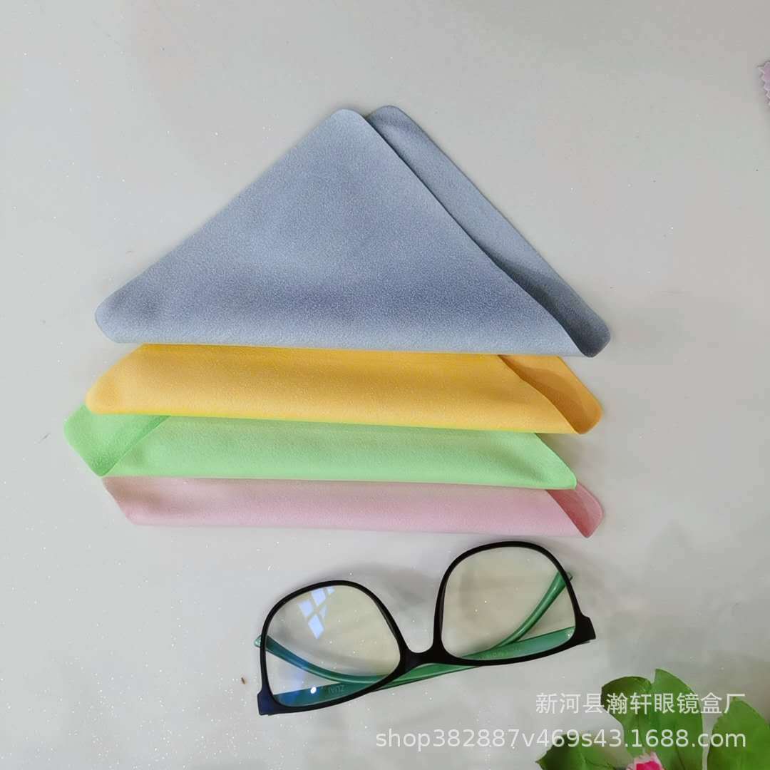 厂家畅销款糖果色麂皮绒海岛丝眼镜布可多次使用场合广