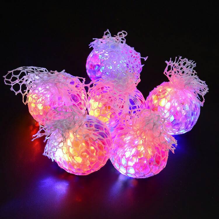 Colorful Flash Grape Ball Whole Person Colorful Beads Vent Ball Luminous Stress Ball Toy Creative New Exotic Toy