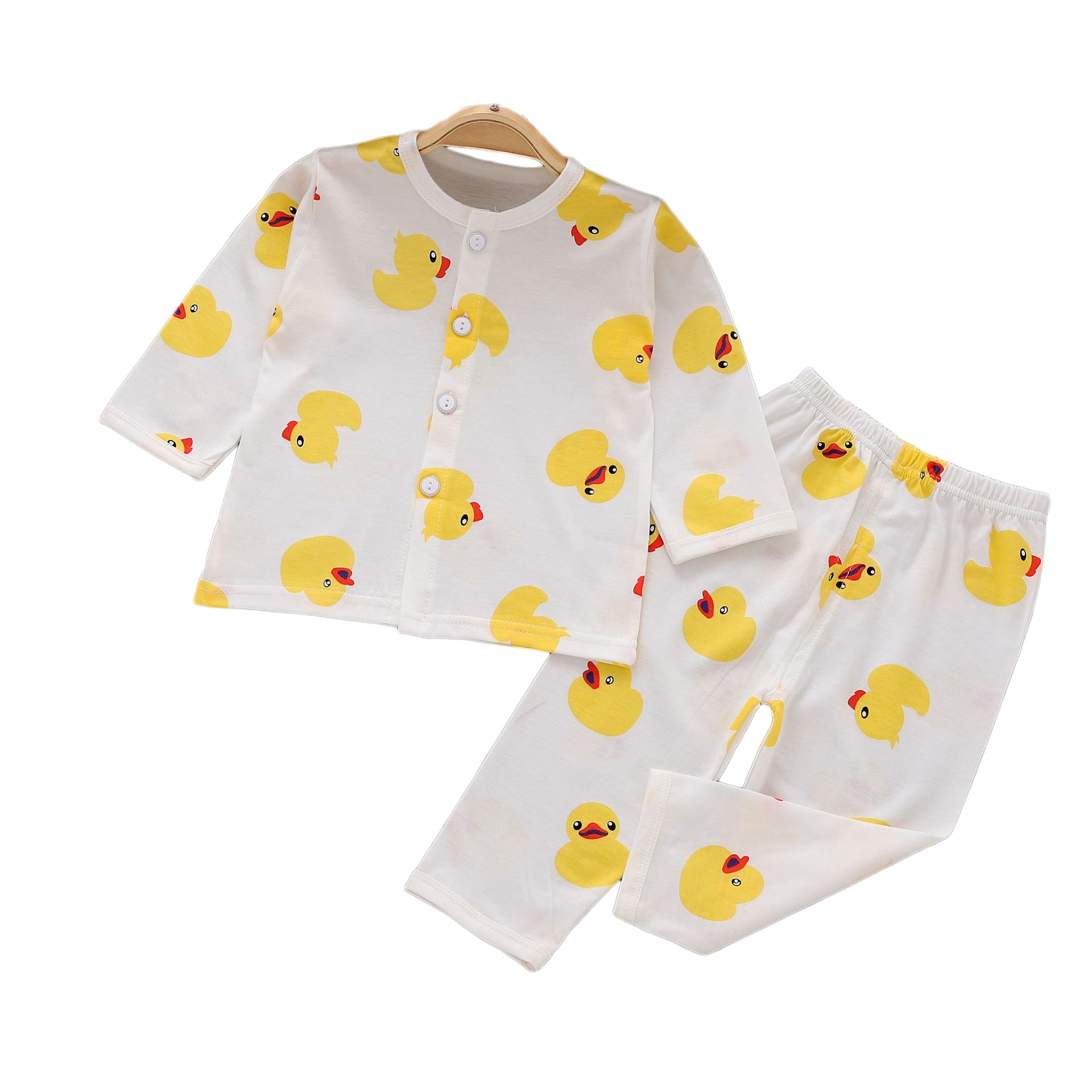 夏季薄款儿童空调服婴幼儿棉套装宝宝长袖长裤两件套新生婴儿衣服