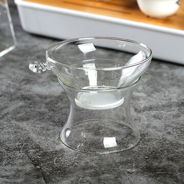 玻璃茶滤 茶漏 公杯过滤网茶漏斗功夫茶具配件加厚耐热滤茶器透明