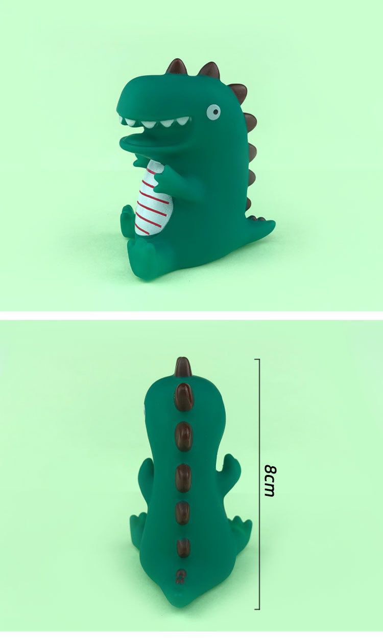 q版小恐龙蛋糕摆件装饰绿色坐姿小恐龙玩具公仔情景装饰玩偶