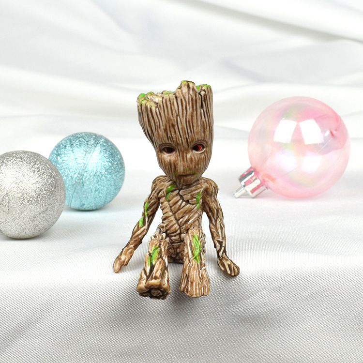 盆栽蛋糕装饰木头人 幸运木小盆栽绿色绿植盆栽办公桌面室内装饰