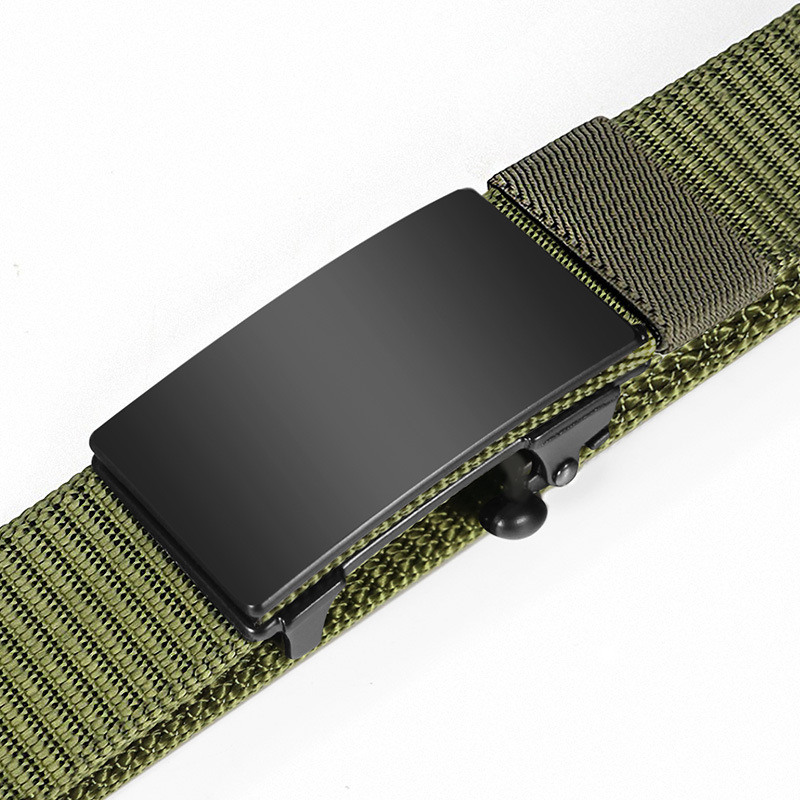 New Men's Toothless Automatic Buckle Belt Nylon Canvas Belt Men's Outdoor Casual Youth Student Pant Belt Men