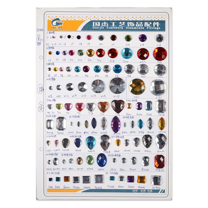 Imitation Taiwan Rectangular Flat Acrylic Diamond Toy Decorative Gem Stick-on Crystals Longgang Card Patch Ornament Accessories