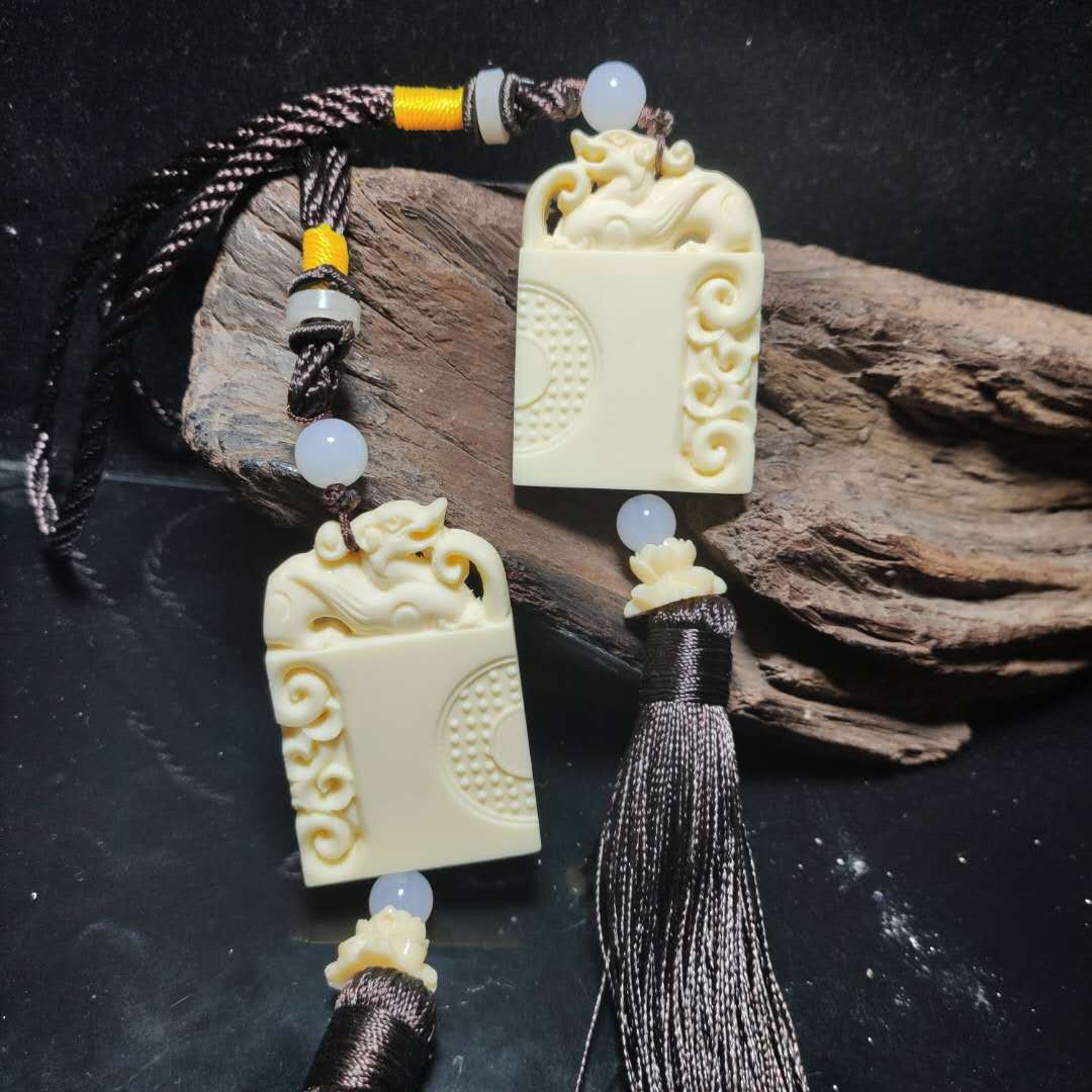 象牙果吊坠雕刻情侣项链男女款461牌创意双面礼品小挂件生日礼物