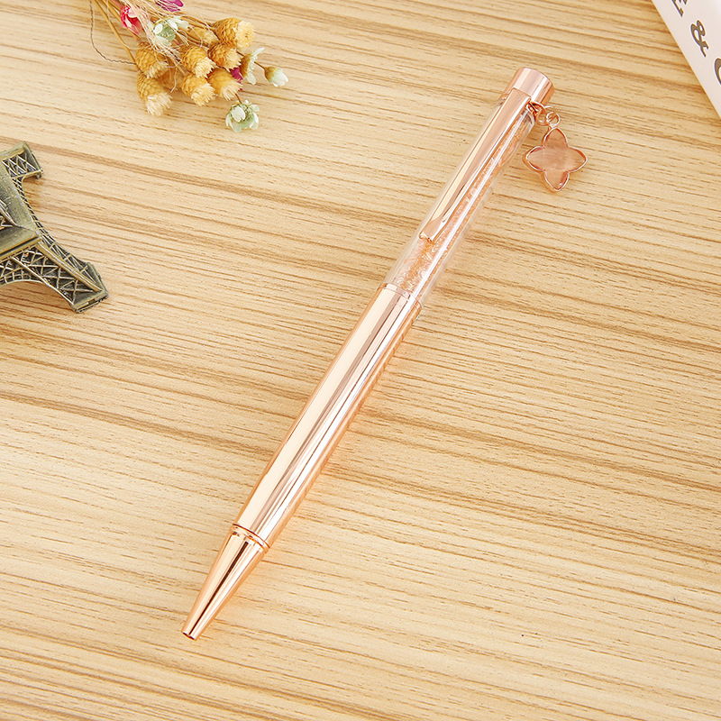 2023 Four-Leaf Clover Crystal Pen Metal Ball Point Pen Advertising Marker Diamond Pen Logo Printing New