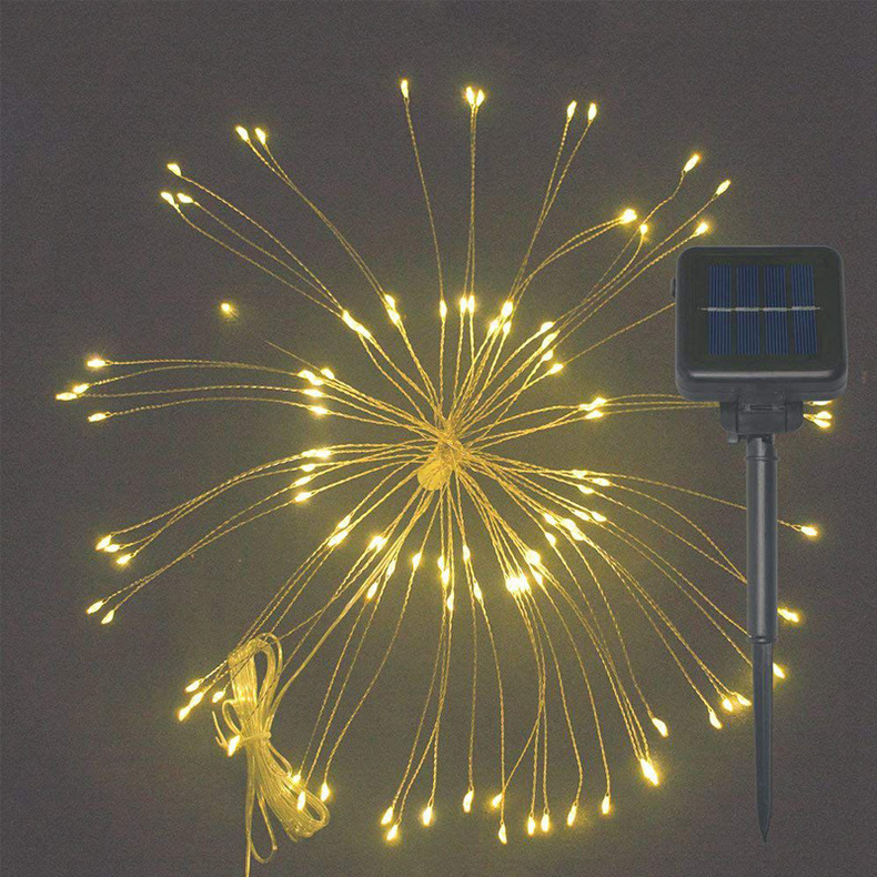 工厂直供led太阳能悬挂式烟花灯圣诞节庆酒店庭院装饰灯太阳能灯