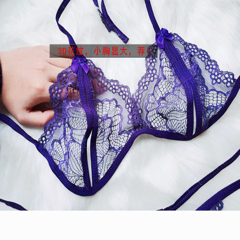 性感文胸情趣骚火辣内衣透明胸罩全透超薄大码蕾丝激情透视女人