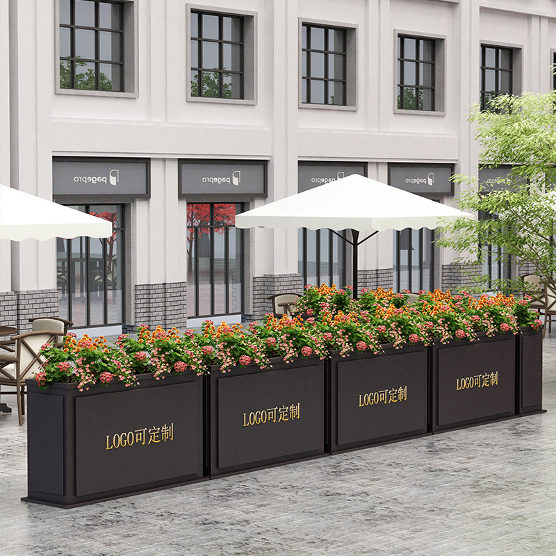 户外围栏花箱室外种植箱花槽外摆广场售楼部商业街花架花坛定制