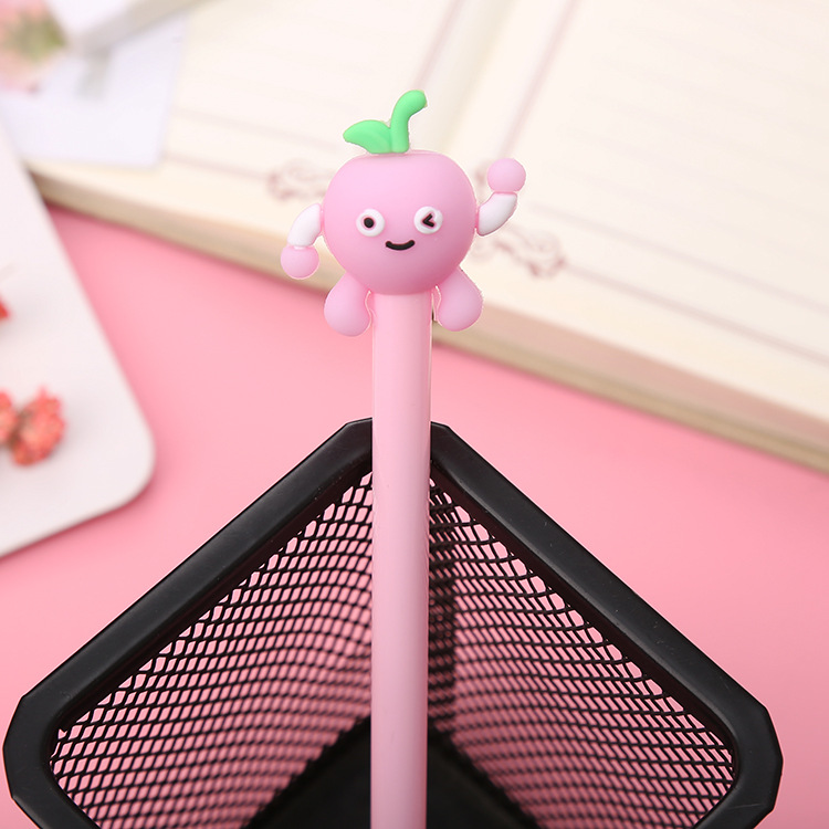 Creative Fruit Expression Gel Pen Korean Style Black Student Exam Ball Pen Cute Office Stationery Cartoon Pen Factory