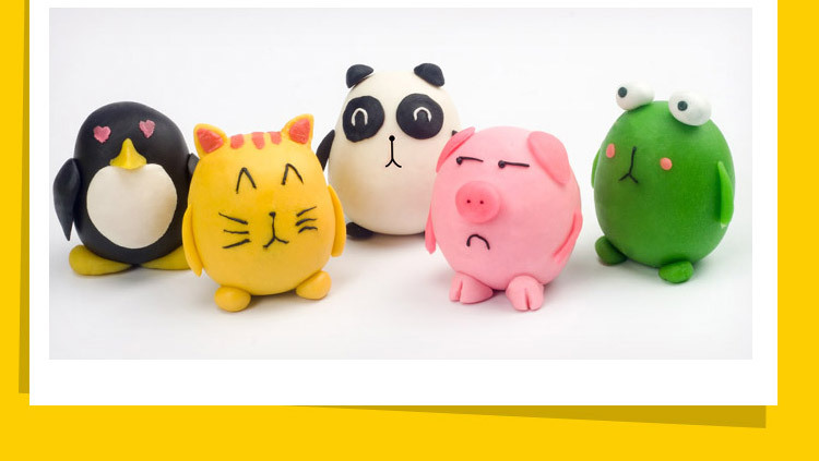 杰思创乐彩泥动物园刀印模具小麦橡皮泥儿童手工diy玩具套装