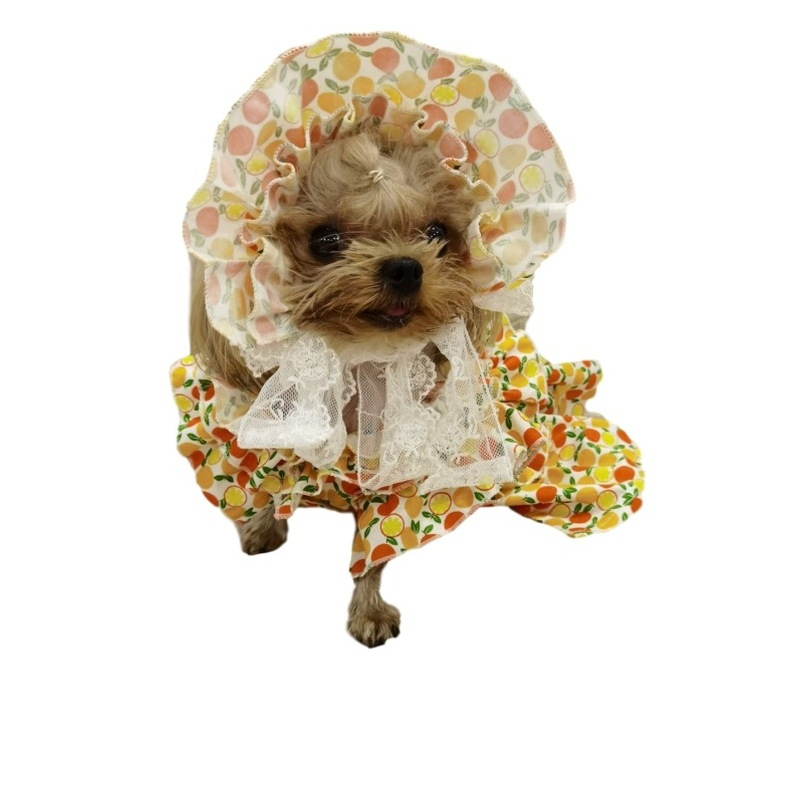 狗狗衣服 宠物衣服 约克夏泰迪法斗柯基连衣裙 英伦贵妇装