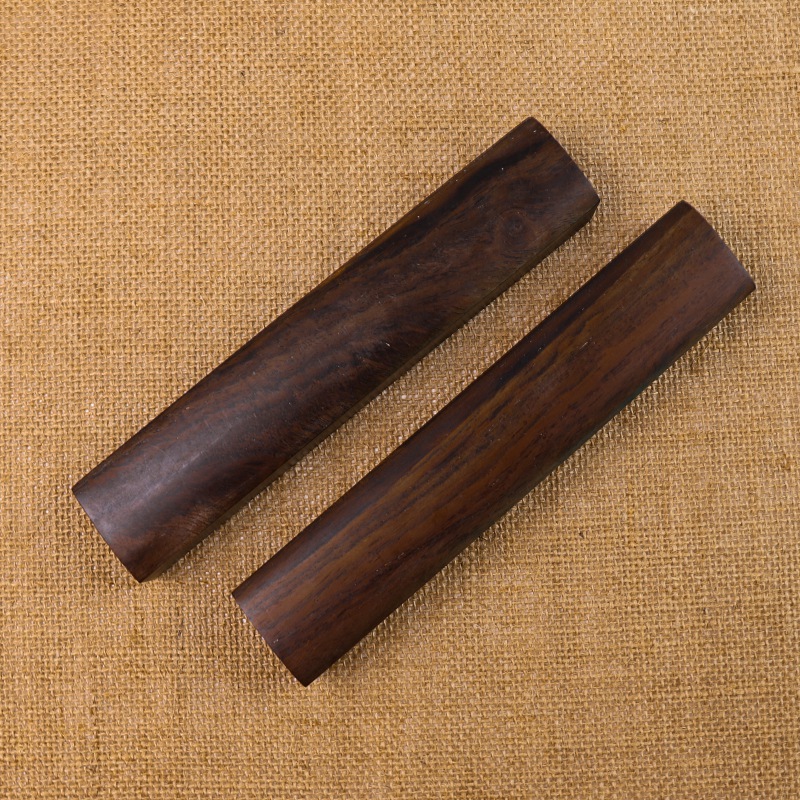 蓝珀 文房四 毛笔书法镇纸 18cm镇尺 黑梓木表面抛光 镇尺批发