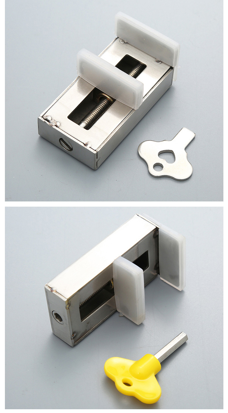 不锈钢推拉门锁纱 门窗防盗卡扣固定器儿童安全锁限位器高楼防护