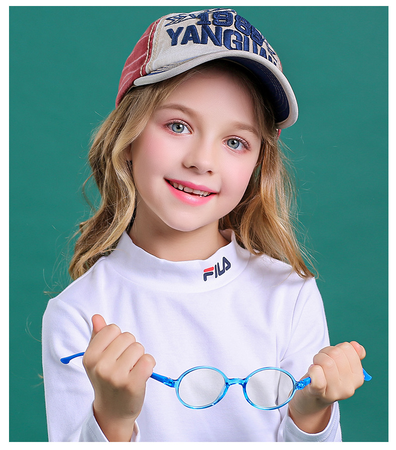 时尚新款儿童防蓝光眼镜圆框小孩手机电脑护目镜宝宝抗蓝光yk8146
