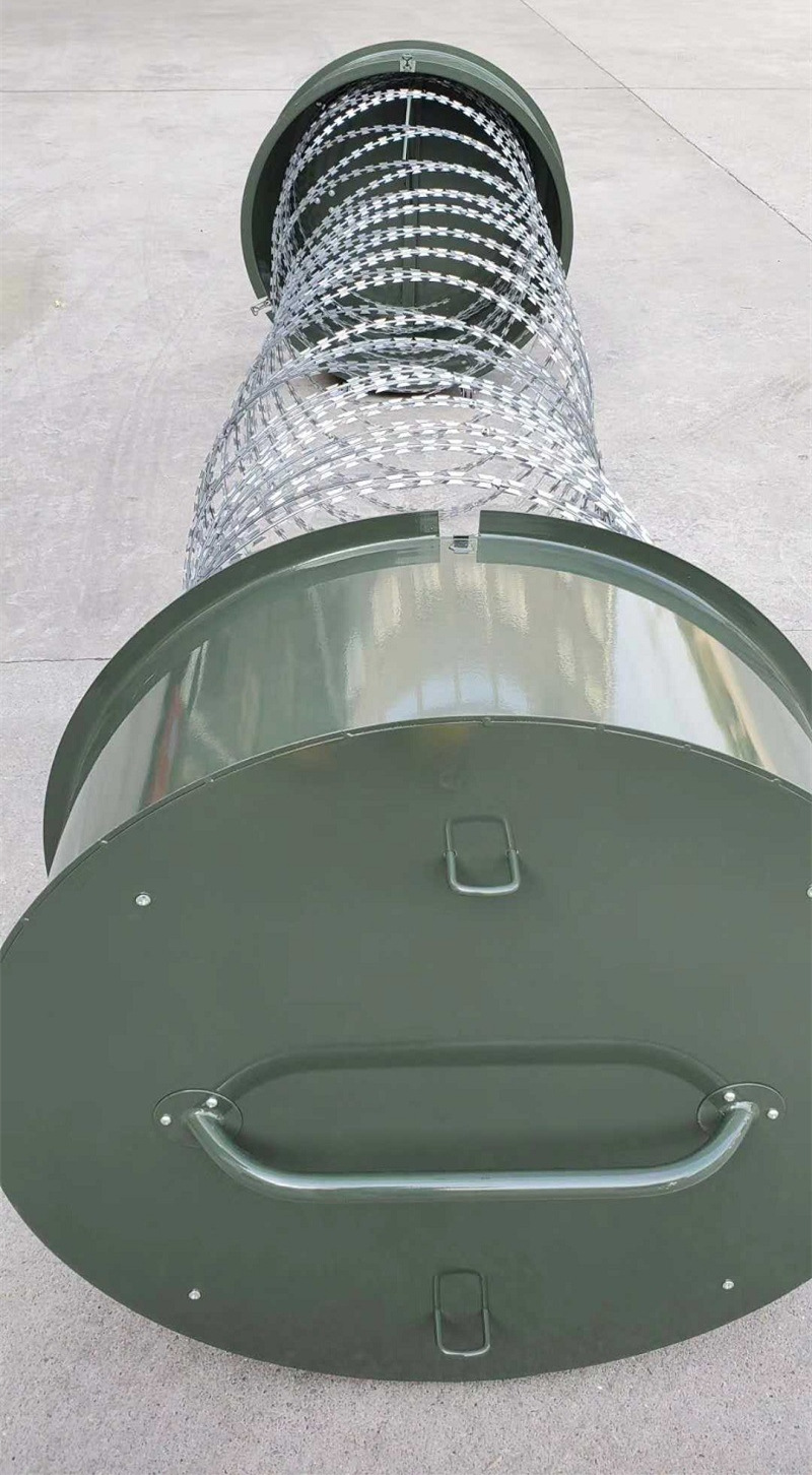 单筒防暴阻隔网三桶封控隔离网 蛇腹型拦截网伸缩反恐铁丝网