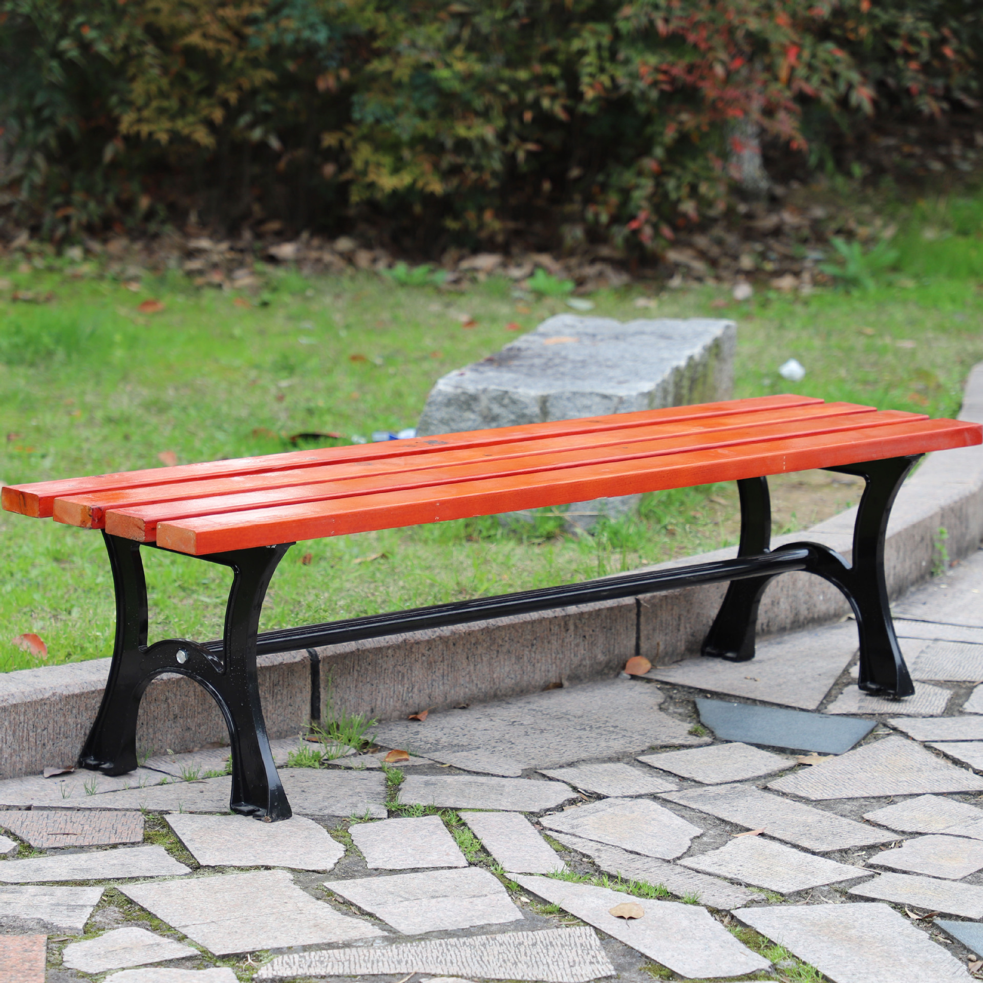 户外休闲椅园林景区休息凳小区实木长椅有无靠背排椅看台座椅