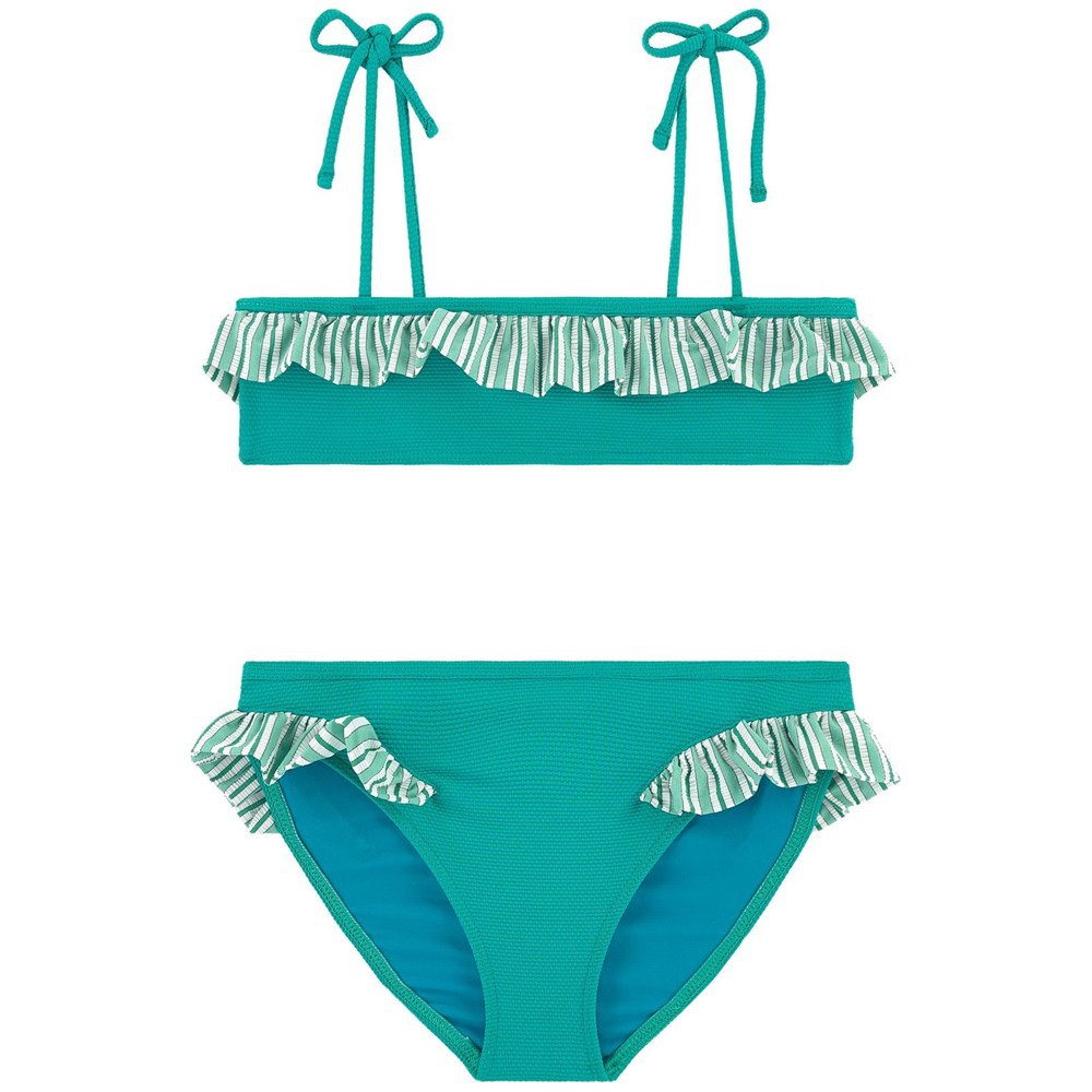 防晒uvab50 氨纶打揽褶皱泳衣bsci儿童女童分体泳衣实体工厂